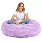 Jaxx Cocoon 4 Foot Bean Bag Chair - Faux Fur, Bellflower Purple
