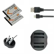 2X Battery + USB Charger for Sony NP-BN1 Type N CyberShot DSC WX150 DSC-W330