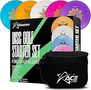 Prodigy Disc Golf Set + Bag | All-in-One Starter Kit for Beginners | 2 Drivers, 1 Fairway, 1 Midrange, 1 Putter | Free Mini Marker Included | Accessories