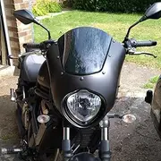 Lorababer Motorcycle Front Headlight Fairing Mask Windshield Windscreen Compatible with K-awasaki Vulcan VN650 VN 650 2015-2022 Headlamp Wind Deflector (Matte Black with Smoke)