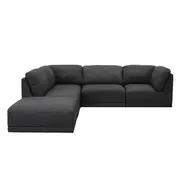 [James Lane] Amelia Modular Sofa Isla Warm Charcoal - 5 Piece