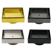 100/150/200mm Square Tile Insert 50/80mm Waste Outlet Floor Drain Shower Grate