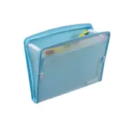 Colourhide A4 Zip-It Expanding File Cover Organiser w/ Pen Holder Loop Sky Blue