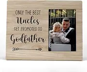 Godfather Gifts, Godfather Picture Frames, Godfather Proposal Gifts, Uncle Picture Frames, Only The Best Uncles Get Promoted to Godfather Photo Frame 4x6,Baby Announcement Gifts(Color2)