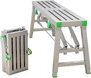Work Platform Stepladders Folding Scaffolding, Steel Steel Work Platform Welding Scaffold Tower Ladder Stool Bench (B 200x40cm)