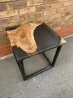 Modern Black Square Epoxy Table | Handmade Coffee Table Gift | Custom Home Gift.