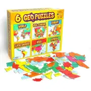 GeoToys — 6 GeoPuzzles Set in One Box — Educational Kid Toys for Boys and Gir...