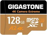 [5-Yrs Free Data Recovery] Gigastone 128GB Micro SD Card, 4K Camera Extreme, MicroSDXC Memory Card for Switch, GoPro, Action Camera, DJI, R/W up to 100/50MB/s, UHS-I U3 A2 V30 C10, with Adapter