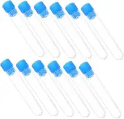 Gatuida 50pcs Test Tubes Caps 12x60mm Scientific Experiment Tubes for Liquids Bead Storage Plant Propagation