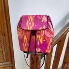 Quilted Backpack Maroon Vintage Uzbek ikat Color With Transformable Shoulder Bag