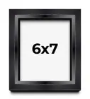 6x7 Shadow Box Frame Black | 1.25 inches Deep Real Wood Contemporary Shadowbox D