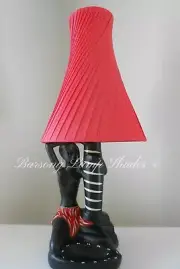 PLASTIC RIBBON TWIST DESIGN RED POLKA DOTS LAMPSHADE for BARSONY LADY LAMP