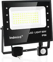 LED Flood Lights Outdoor, 60W 6000LM Motion Sensor Floodlights 6500K Daylight White Security Lights IP66 Waterproof Led Spot Light Led Work Light for Yard,Garage,Garden,Parking Lot, Park,Playground