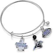 Carolina Panthers Three Charm Logo Bangle Bracelet