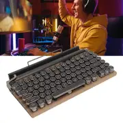 Keyboard 83 Keys Vintage Wireless Mechanical Keyboard with Metal Round Switch