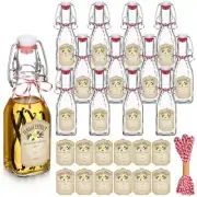 12 pcs 4 oz Swing Top Clear Square Glass Bottles For Vanilla Extract with