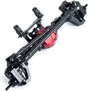 Car Front Rear Axle Set Upgrade Parts for SCX10 II 90046 90047 1/10 RC Crawler Portal Axle CNC Metal Fr&on&t and Rear Axle Bridge Shaft Complete Set(Front Axle)