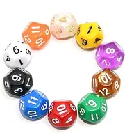 SmartDealsPro 10-Pack D4 D6 D8 D10 D12 Multi Colored Polyhedral Dice for for Dungeons and Dragons DND RPG MTG Table Games (Mix Color(Opaque&Pearl&Transparent), D12)