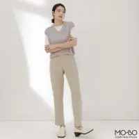 在飛比找momo購物網優惠-【MO-BO】完美比例V造型通勤褲