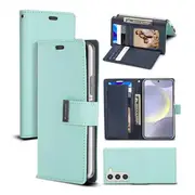 Goospery Samsung Galaxy S25/S24 Rich Diary Wallet Flip Case Leather Card Slots Magnetic Cover (Aqua)