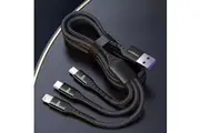 3 IN 1 Charging Cable Fast Charger USB Type C iPhone Samsung 100w Durable Braid