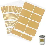 Kraft Label Stickers, 200 Pcs Natural Kraft Label Stickers Sticky Blank Labels, Gift Tag Stickers Valentine's Day Brown Gift Sticker Labels for Essential Oil Bottle, Storage Bin, File Folders