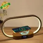 Bedside Table Lamp LED Touch Light Wireless Charger Clock USB 5 Mode Dimmable