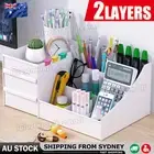 Makeup Organiser Storage Box Jewelry Tissue Cabinet with 2 Drawer Case AU