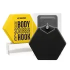Silicone Body Scrubber for Men Charcoal Shower Loofah with Hook Durable Clean