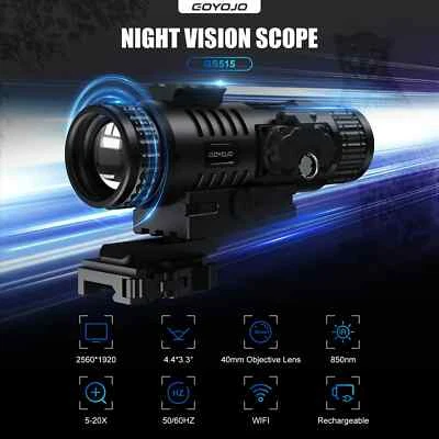 Night Vision 2560x1920 Hunting Telescopes HD 5-20X WIFI Thermal Camera