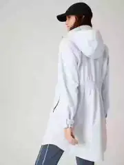 NWT**Athleta Rainout Sutro Long Trench Jacket**Plus 2X**Snowfall Blue Gray**$199