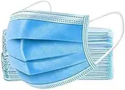 Disposable Face Masks, 3-Ply with Ear Loops, Blue, Pack of 50