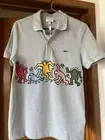LACOSTE X KEITH HARING SHIRT Gray Polo Shirt American Artist Small New