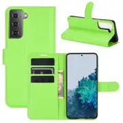 For Samsung Galaxy S21+ Plus Case Lychee Folio PU Leather Wallet Cover, Green