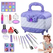 Kids Makeup Kit for Girl - Princess Cosmetic Case Toddler Makeup Set,Portable Toddler Makeup Case Set, Princess Cosmetic Case Kids Makeup Set No Burden The Skin