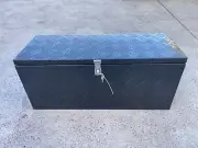 Aluminium Top Open Rectangular Tool Box Ute Tray Trailer Drawbar 800 x 300 x 350