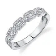 14K White Gold Baguette Cut Diamond Ring Wedding Band Anniversary Womens 0.46CT
