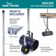 Scott Aerator De-Icer, Dock Mount, 3/4 HP 230 V, 50ft. Power Cord
