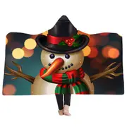 Christmas 3D Printing Plush Wearable Battle Royale Hooded Blankets Dual Layers
