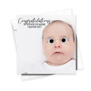 Filthy Sentiments Poo Machine Baby w/ Googly Eyes Card w/WHT Envelope 14x14cm