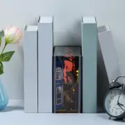 DIY Book Nook 3D Wooden Puzzle Bookshelf Insert Decor DIY Miniature Dollhouseଓ
