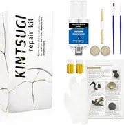 Kintsugi Repair Kit Gold, Japanese Kintsugi Kit to Improve Your Ceramic, Repair Your Meaningful Pottery with Gold Powder Medium, Perfect for Beginners Restoring Meaningful Gifts
