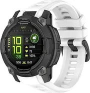 VeveXiao Breathable Sport Band Compatible With Garmin Instinct 3 solar 50mm Strap, 26mm Quick Release Sport Silicone Bracelet Watch Strap instinct 3 Amoled 50mm Replacement Bands (white)