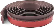 Soft Carpet Floor Transition Strip Edging Trim Strip, 2 Meters Long Self-Adhesive Doorway Threshold Rubber for Cover Height Less Than 5mm (Brown)