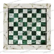 White Agate Chess Set , Malachite Chess Board Perfect Gifts For Christmas