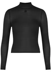 Courrèges Sheer Stretch-jersey top - Black - L (UK14 / L) L (UK14 / L)