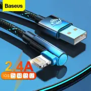 Baseus 90 Degree USB Cable 2.4A Fast Charging Charger Data Wire Cord For iPhone