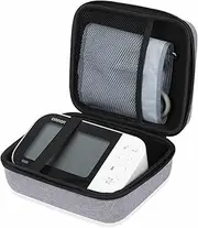 Ginsco Universal Hard Shell Case for Blood Pressure Monitor, Compatible with iHealth/Omron, Portable Carrying Travel Case with Handle, Mesh Pocket for Cuff/Batteries/Charger (Grey, L), Grey, L,