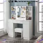 Makeup Vanity Desk with LED Light Mirror, Drawers, Cabinet, Vanity Dresser Table