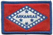 VELCRO® BRAND Fastener Morale HOOK PATCH State Arkansas Full Color 3x2"